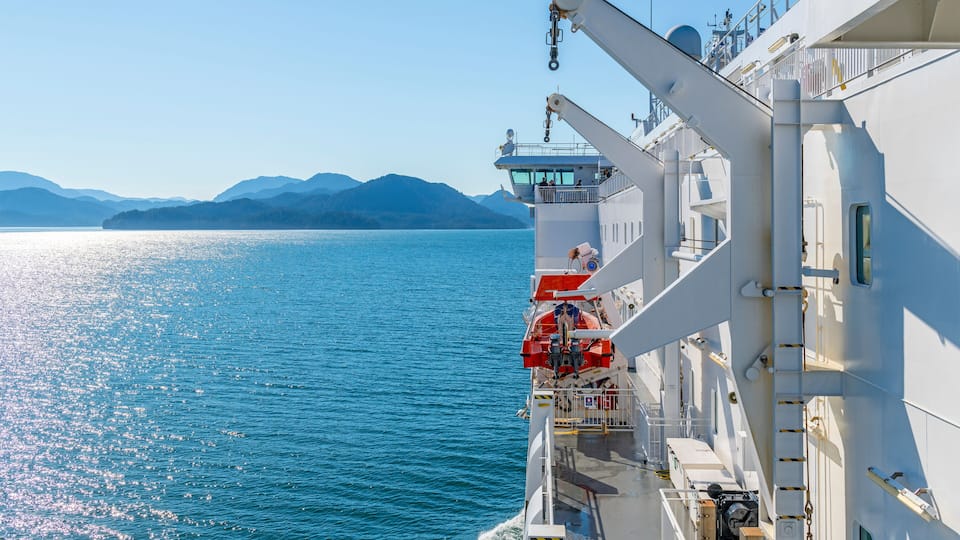 Inside passage cruise ferry between Prince Rupert and Port Hardy, British Columbia, Canada.