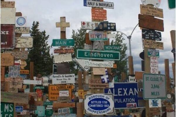 Sign Post Forest in Watson Lake, YT CAN. This is definitely a great place to stop and walk through!!! Bring a sign with you if you can.