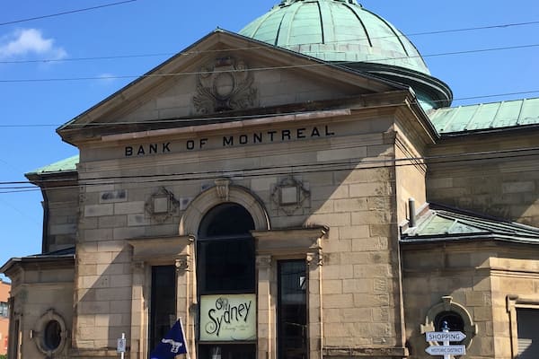 The Bank of Montreal which is now owned by another historical group is located on Charlotte Street in Sydney, Cape Breton.