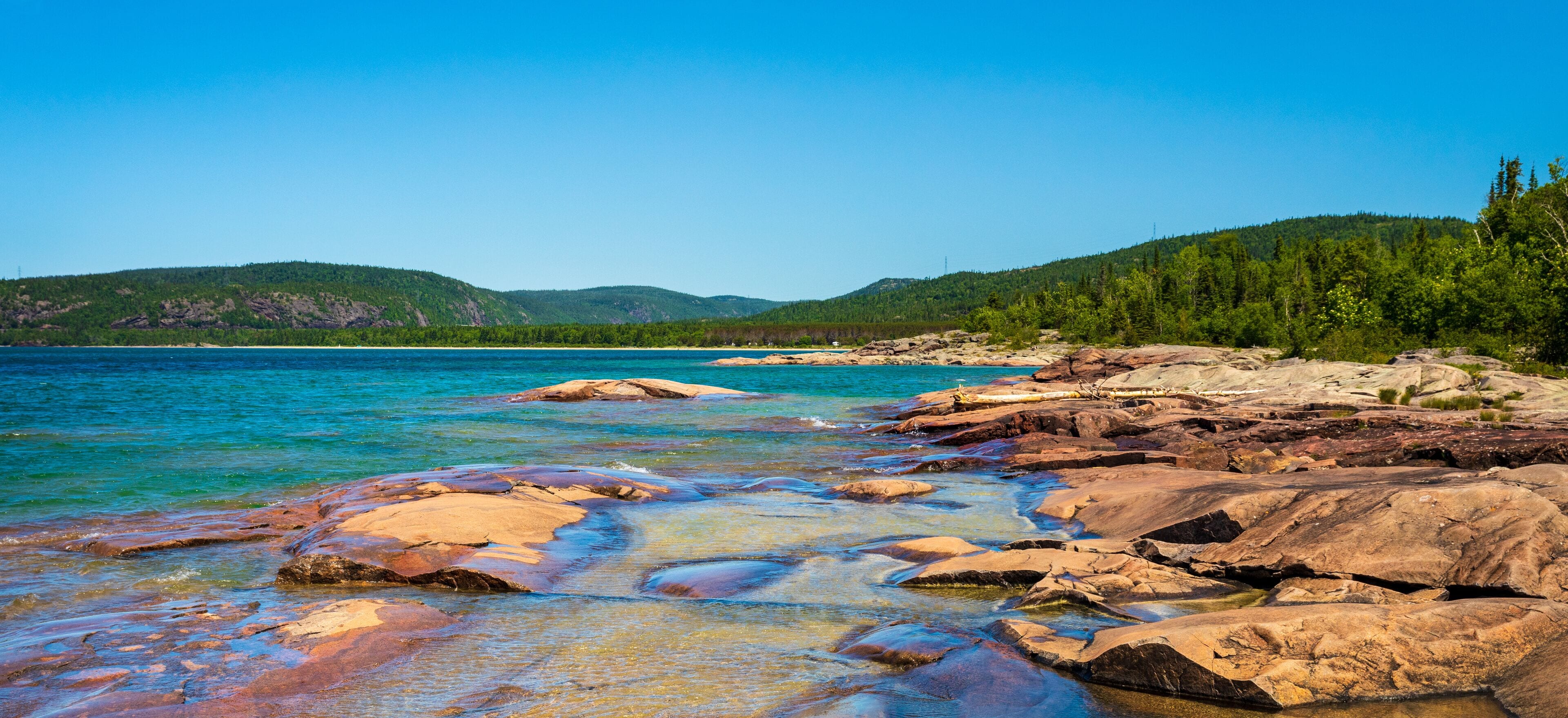 Red Volcanic Rock on Lake Superior