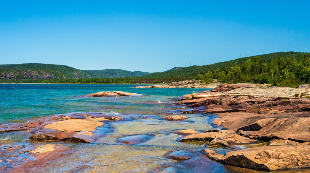 Red Volcanic Rock on Lake Superior