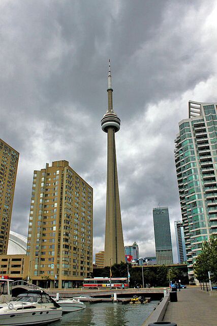 A nice view of the CN Tower from the waterfront.  