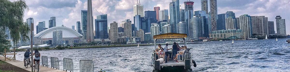 A water taxi ... and the Downtown Toronto skyline view