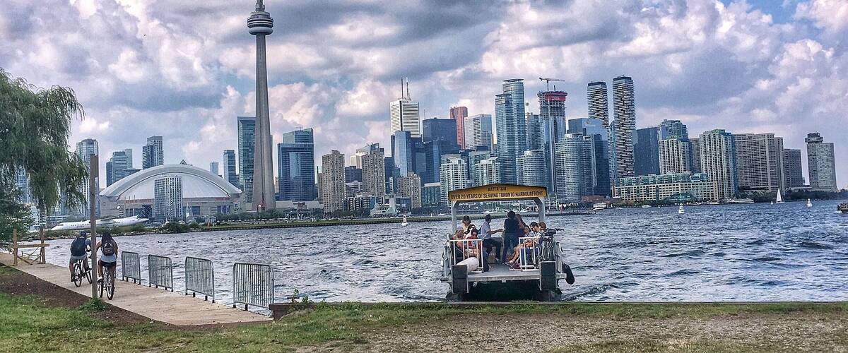A water taxi ... and the Downtown Toronto skyline view