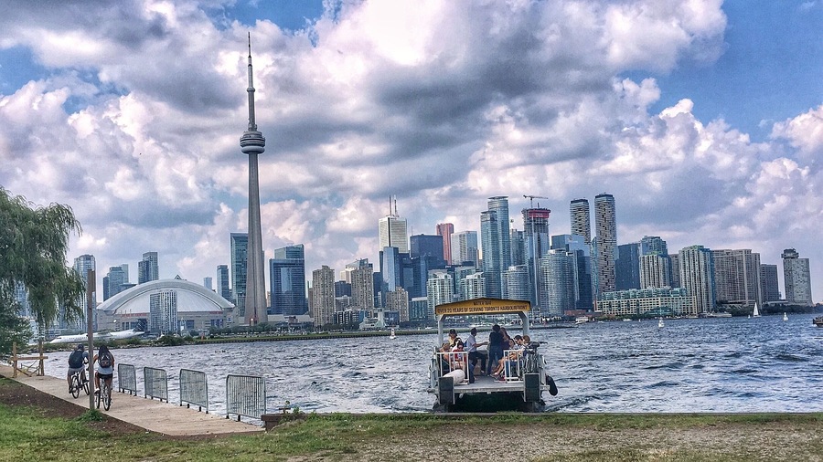 A water taxi ... and the Downtown Toronto skyline view