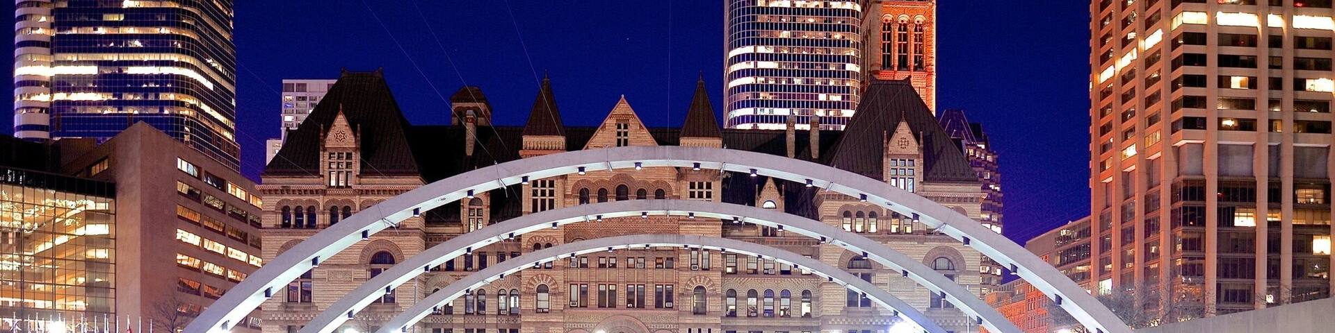 My hometown, one of the best living and most multicultural cities in the world!
Reflection pool at Nathan Philips Square, near Toronto City Hall.
#Toronto #Canada #Ontario #reflection #CityHall #Patterns #architecture #pool #nightscape #night #NorthAmerica #arch #TroveOnTuesday #Hometown #UrbanJungle #perspectives