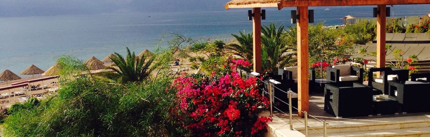 Beautiful private beach club in Aqaba. Women can't really swim at the public beaches so this was a welcome spot