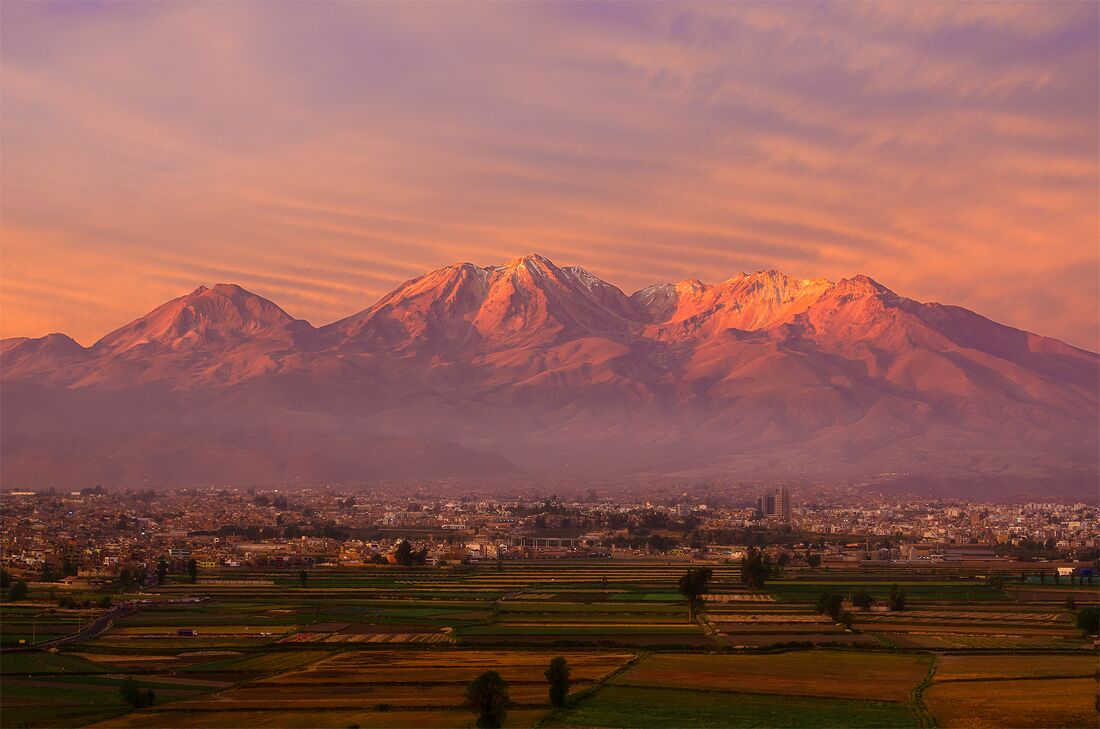 Chachani Volcano from Sachaca district.  Awesome views here!