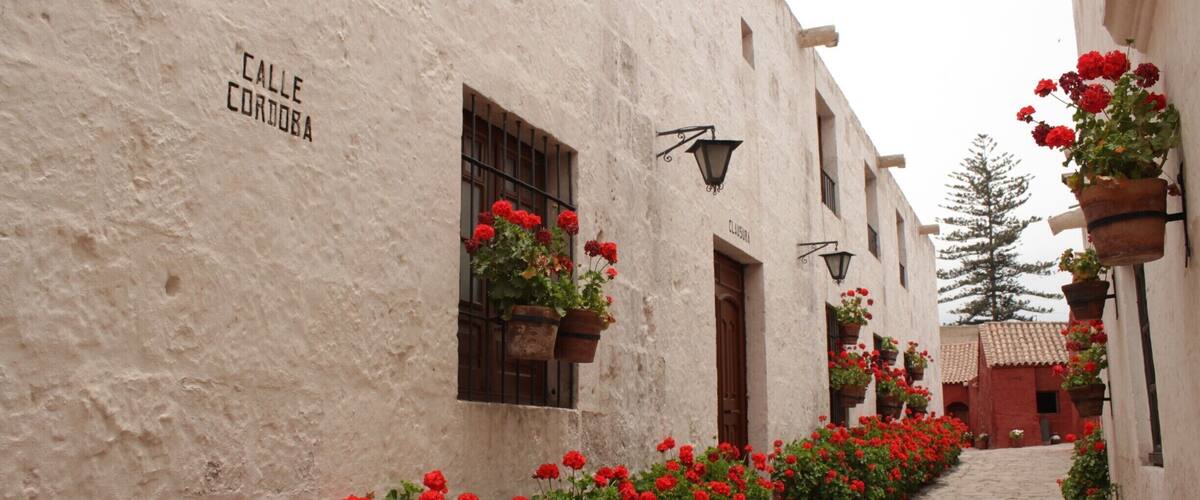 Una pequeña cuidad dentro de la cuidad. El monasterio me sorprendió y de buena forma. Se recomienda pagar por un guía ya que si haces el recorrido solo no entenderás nada. 
Lo que mas me gusto: los hornos, la cocina en general, y esta calle. Calle Córdoba, blanca con las características flores rojas.