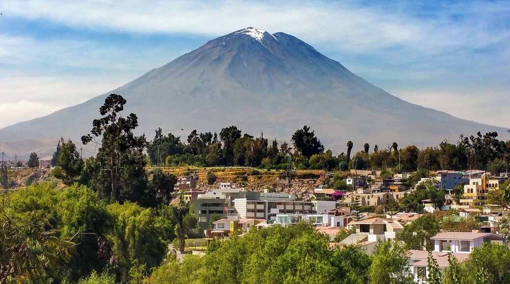The iconic volcano in the white colonial city of Arequipa.