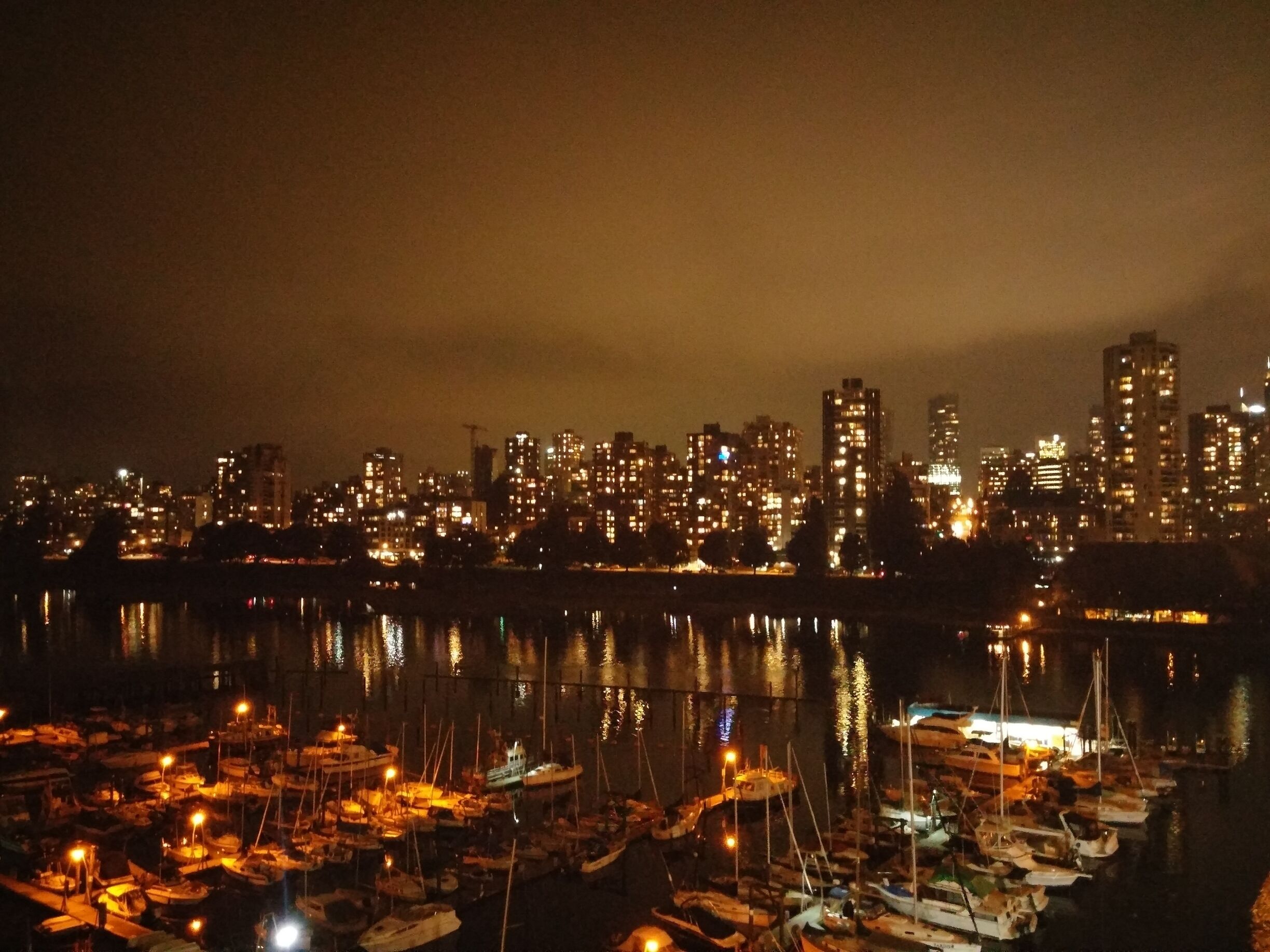 Night View of the West end, Vancouver from Burrard Bridge
