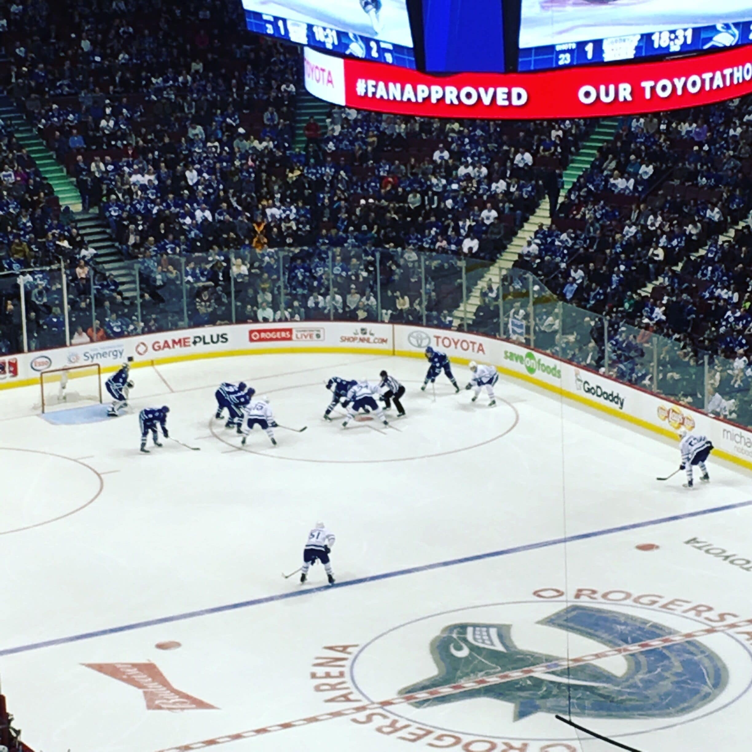 Toronto vs. Vancouver. Went to OT shootout #lifeatexpedia