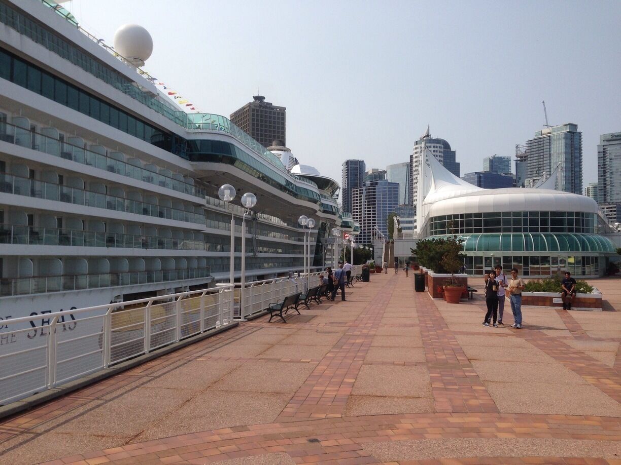 The cruise ship Radiance of the Seas and Vancouver's high rises.
