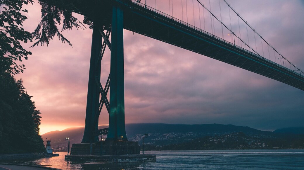 Sunset under lions gate bridge. You can capture nice shot of the little by itself as well.