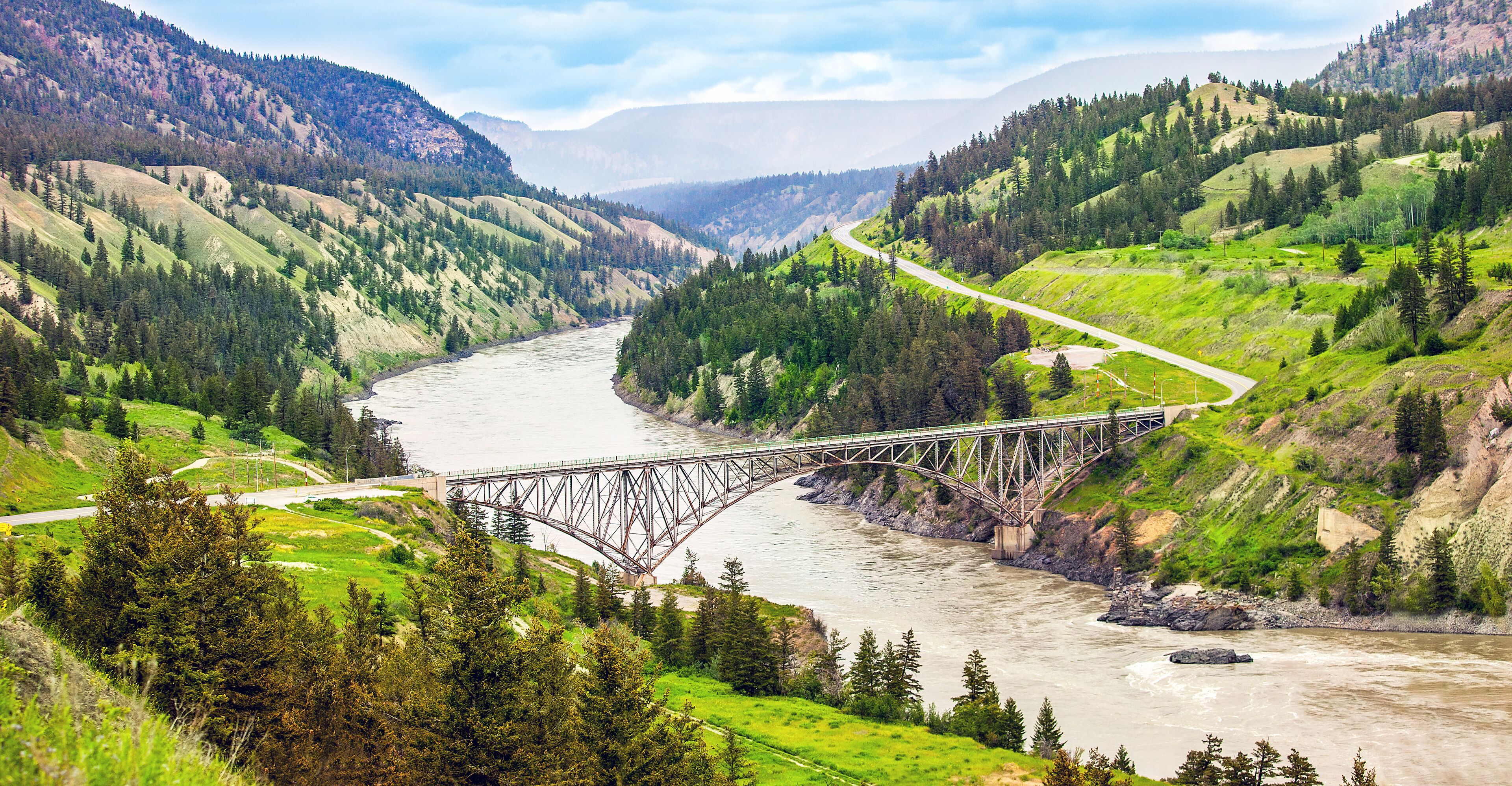 Bridge over the Fraser River at Williams Lake British Columbia Canada