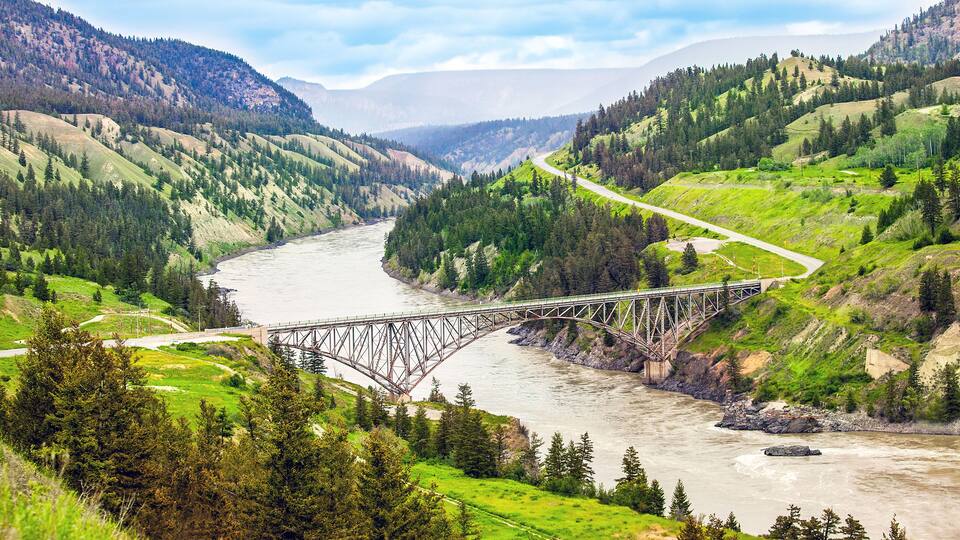 Bridge over the Fraser River at Williams Lake British Columbia Canada