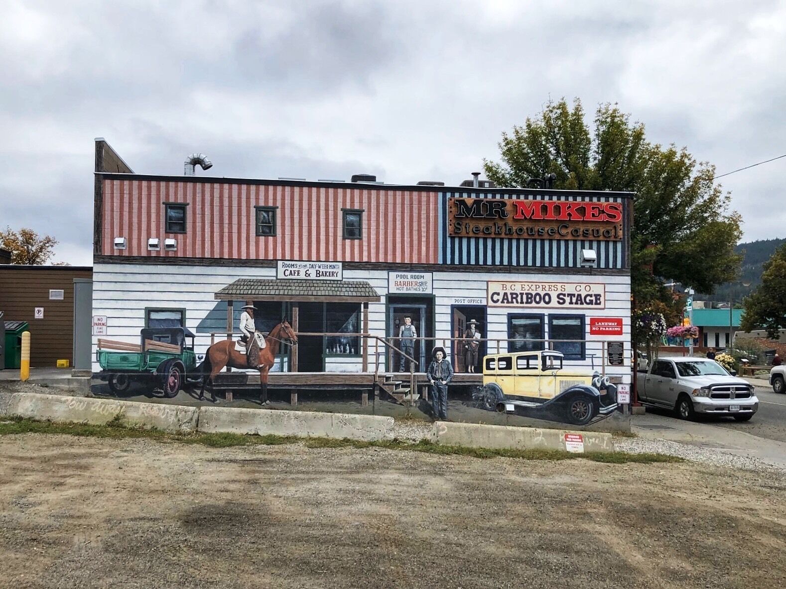 Mural behind the restaurant in Williams Lake, BC (September 2019)
