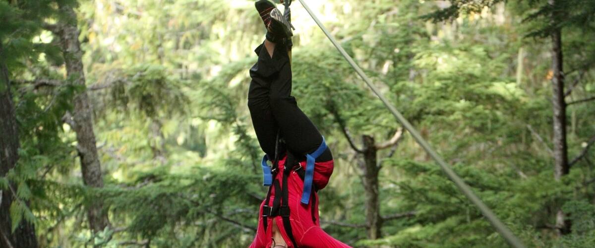 Did the Eagle Zip Line Tour with Zip Trek, and it was awesome! 5 great lines. The first is side by side do you can go with it "race" a friend! This is line two, where they give you the option/encourage you to go upside down! So I had to try :)
The best part of zip trek is they do 100% of the breaking for you so you don't even have to think about it... I've been on others where you do the whole thing yourself (scary!), or another where you "help" and do like half the breaking by assuming a certain position and wiggling your handles.... But not here... You just get to enjoy! The only potential downside to this is you end up turning around backwards which just felt a little funny... But it was still amazing!