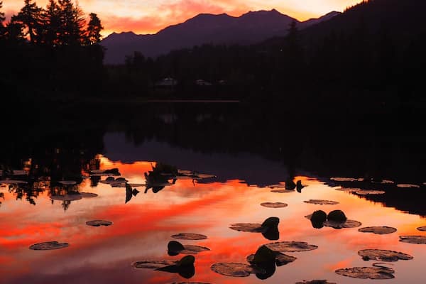 Fiery place of zen for sunrise