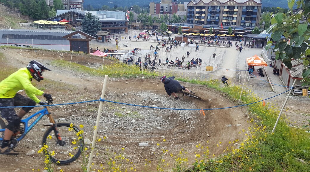 Whistler village plaza. Final turns #mountainbikes