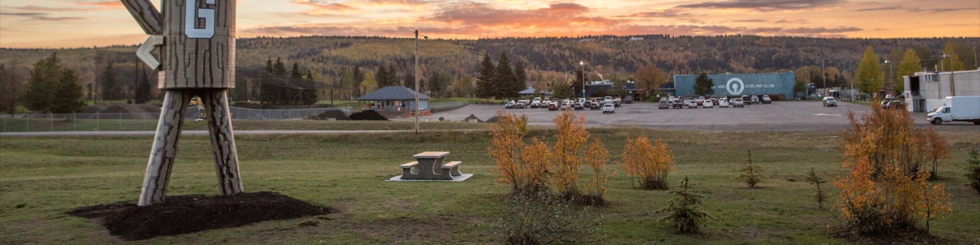 Prince George showing a sunset and outdoor art