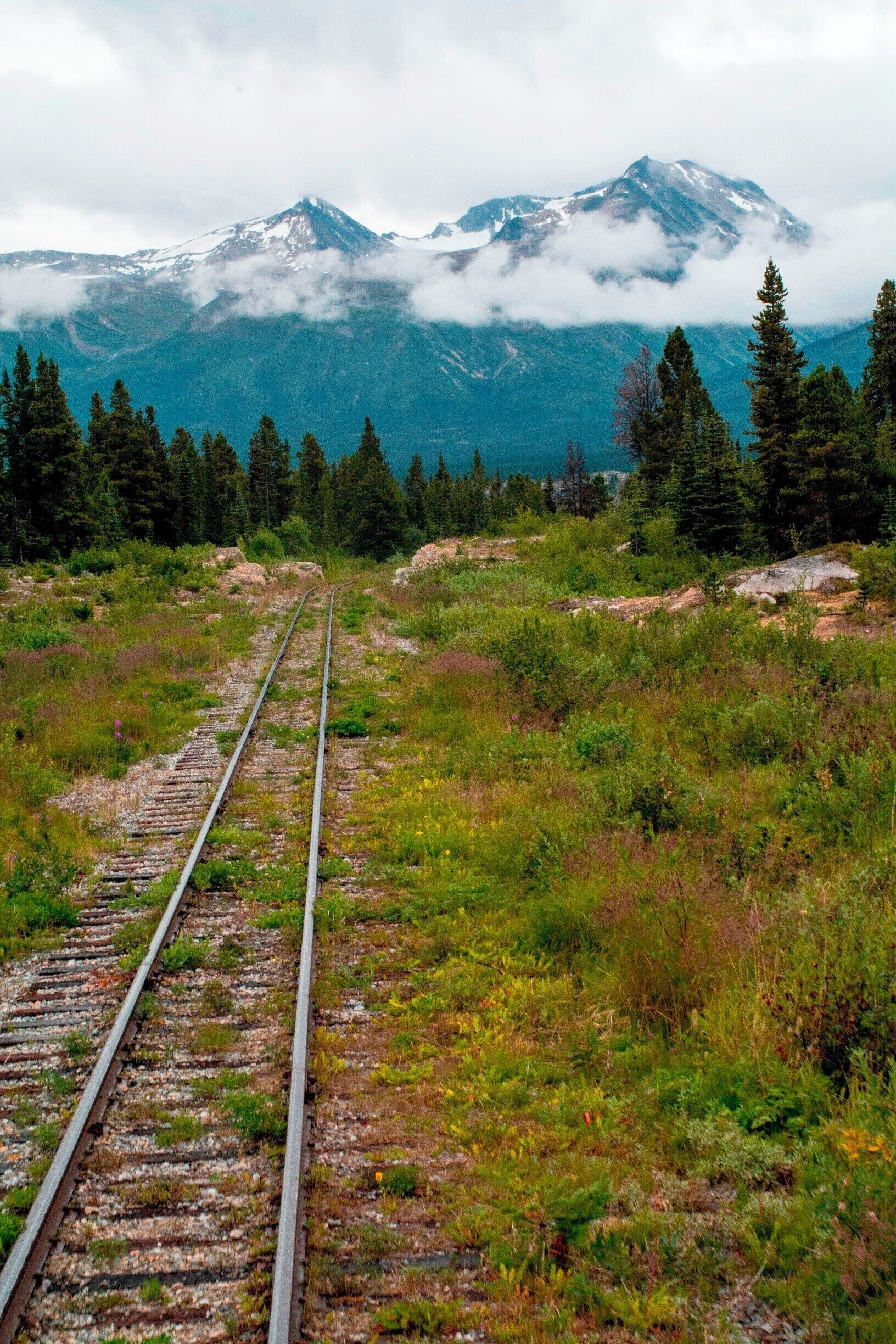 Along the White Pass and Yukon Route Railway, near Bennett, British Columbia, at about the halfway point between Skagway, Alaska, and Carcross, Yukon.