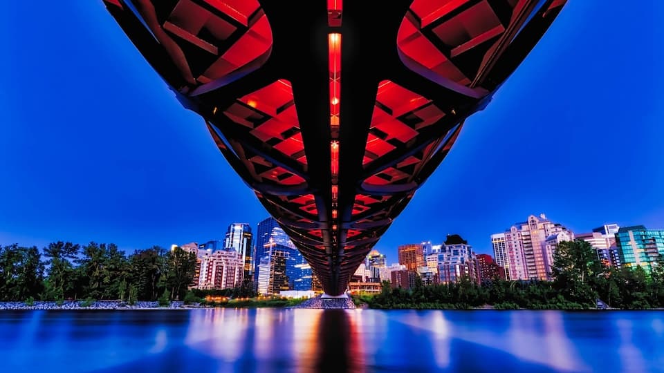 Twilight on the bridge
