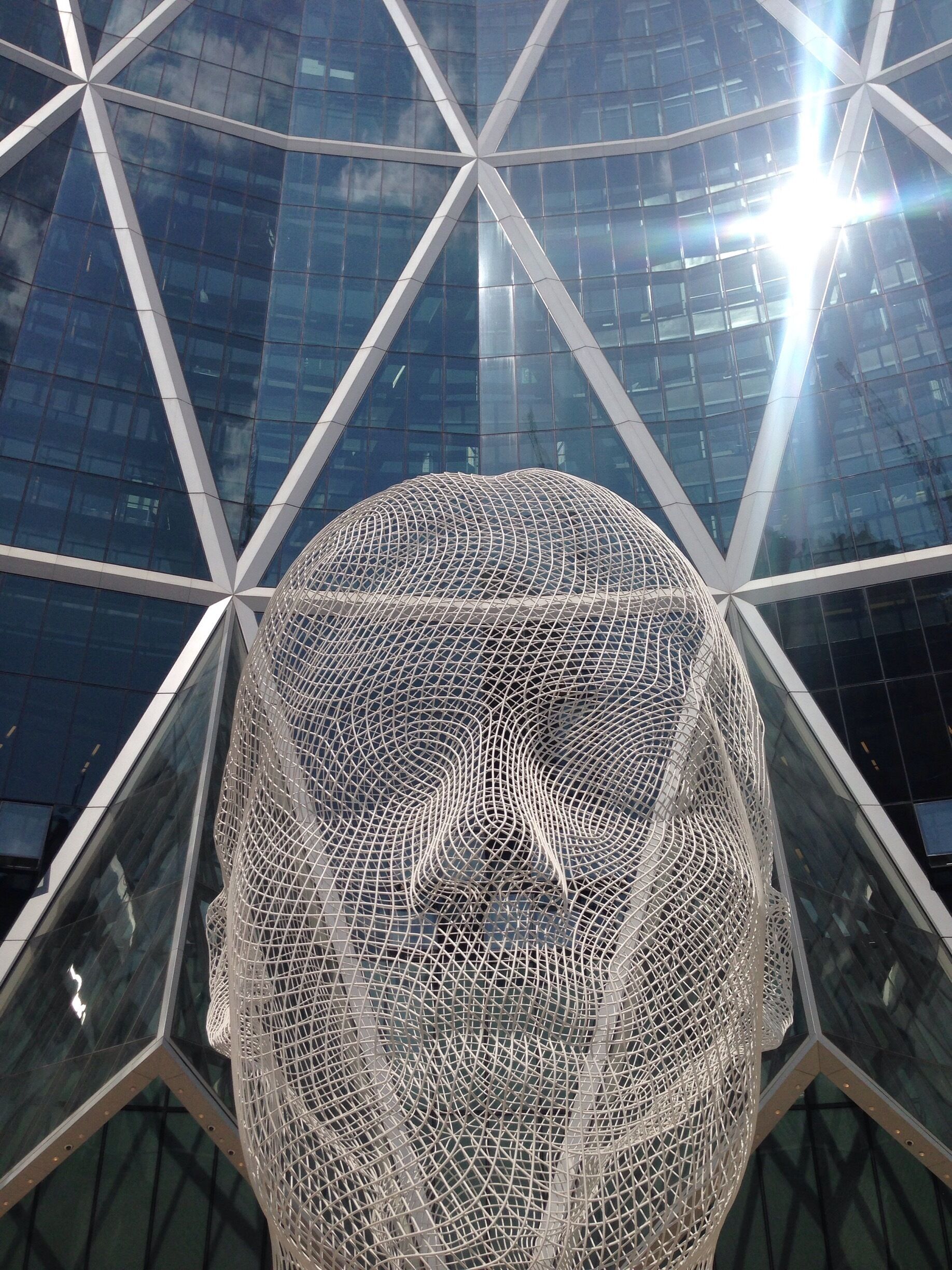 Wonderland sculpture on the Bow building in Calgary. 