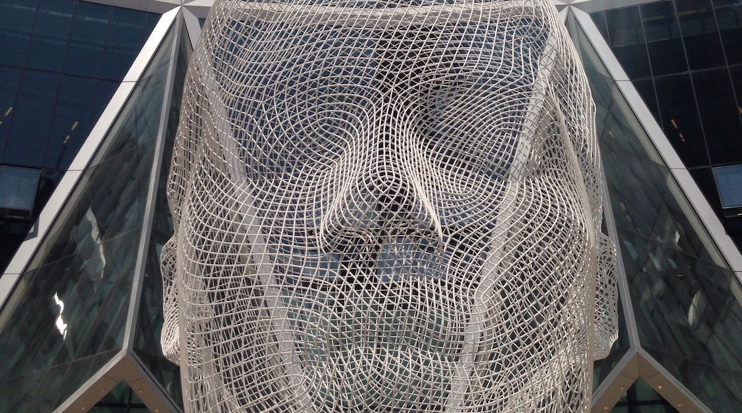 Wonderland sculpture on the Bow building in Calgary.