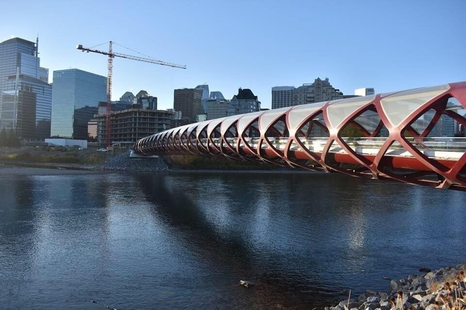 Peace Bridge over Bow River, Calgary. Photo taken September 2017 #river