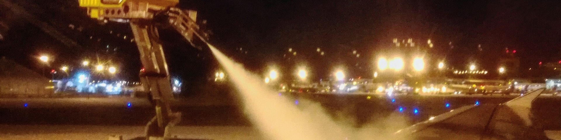 Early morning flight in winter required some de-icing