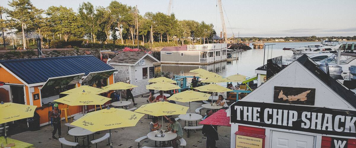 When I visited Charlottetown, it wasn't anything what I expected. PEI was so much more beautiful than I could have imagined it would be and Charlottetown was no exception. Seen in this photo is a floating dock hub of places to eat. Depending on the tide determines where you are either at street level, or well below. I ate at The Chip Shack but unfortunately was a bit of a disappointment.