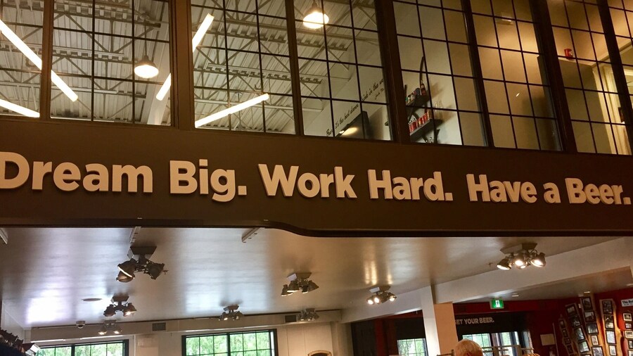 Trying out the local brewery.