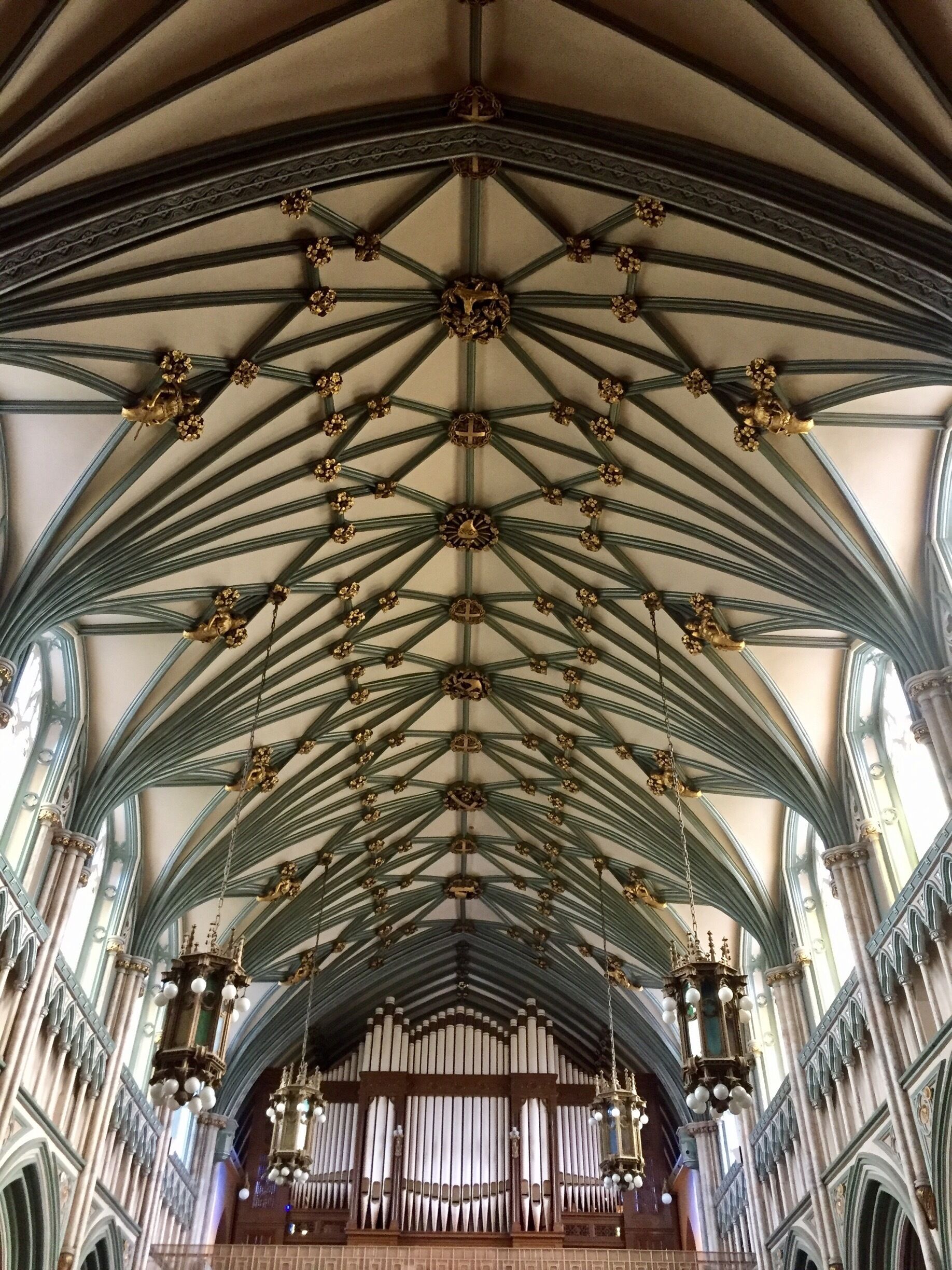 The pipe organ and ceiling of this beautiful Basilica which was constructed in 1919.