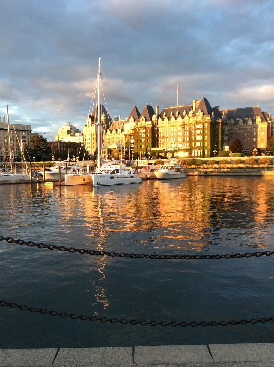 Victoria at dusk. I enlarged this picture and eliminated the chain fencing for a stellar close up!