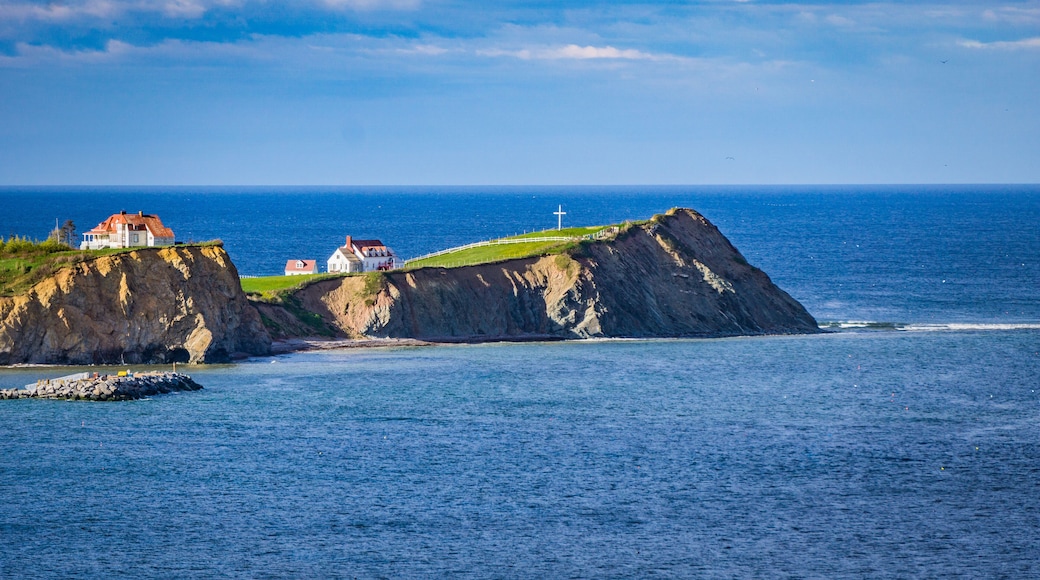 View on Mont Joli Cape, a cape located right next to the Percé rock in Gaspésie (Quebec., Canada)