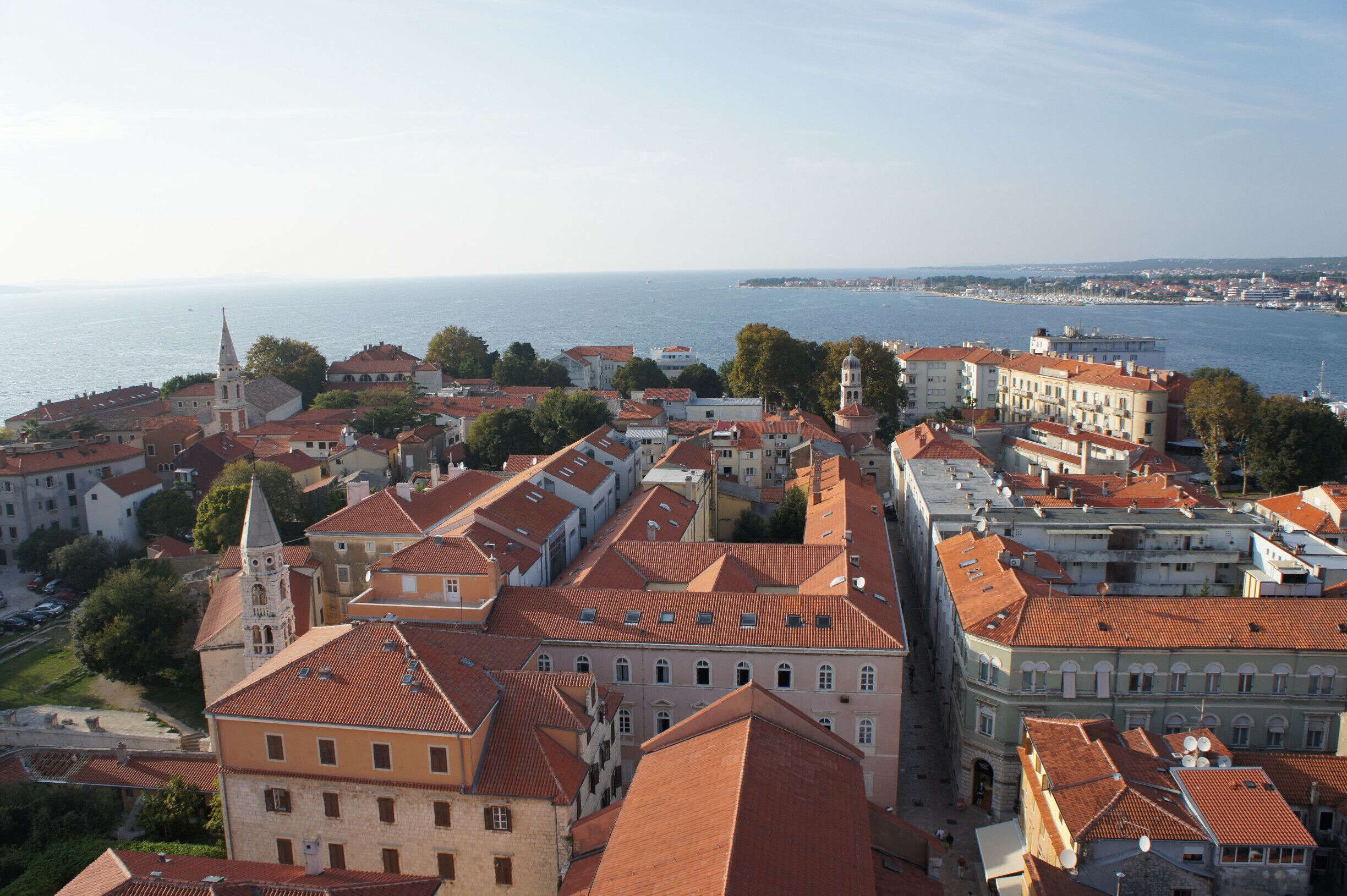 View from the top of the cathedral of Saint Anastasia in Zadar. Definitely worth the climb.