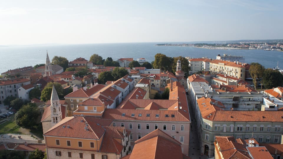 View from the top of the cathedral of Saint Anastasia in Zadar. Definitely worth the climb.