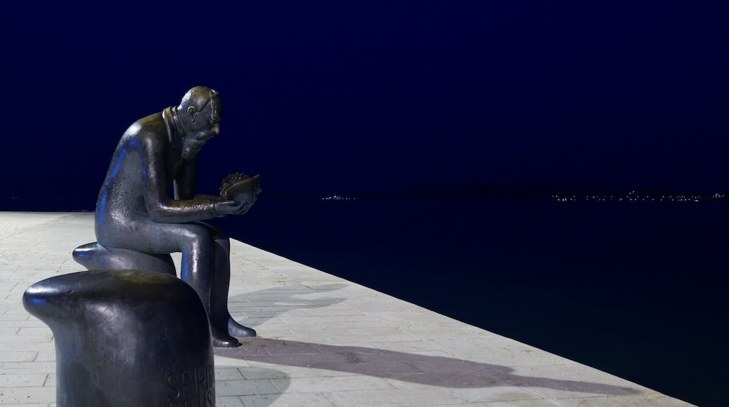 Spiridon Brusina, scientist from Zadar.
You can see his statue on the waterfront.
Check out more photos here
https://putujuciblog.wordpress.com/2015/02/24/always-sunny-in-zadar/
