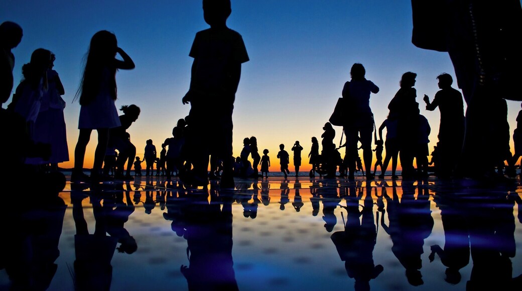 People reflections on colorful sunset in Zadar, Croatia. Reflections on "Greetings to the sun" solar installation powered by the Sun at day, and producing multiple colors at night.
#BVSBlue