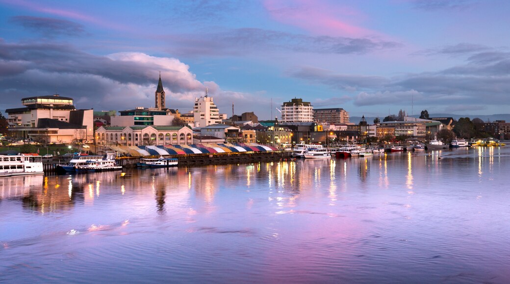 The city of Valdivia at the shore of Calle-Calle river, Region de Los Rios, Chile