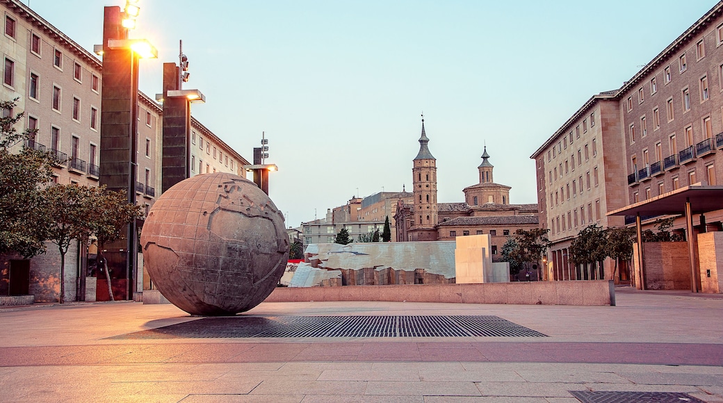 Zaragoza (Saragossa). Spain. Cityscape. Plaza del Pilar in the capital city of of Aragon. , Shutterstock ID 1217470381, Purchase Order: SP-1506 Go Guides, Order Number: , Client/Licensee: Faa Praharnp