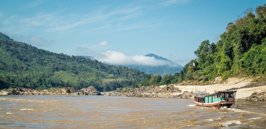 Schifffahrt auf dem Mekong in Laos
