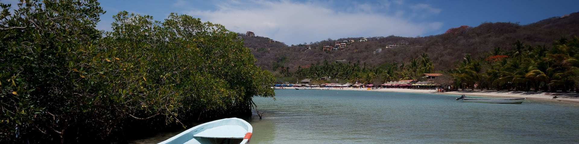 Boat at Playa las Gatas in Ixtapa, Zihuatanejo, Guerrero, Mexico.; Shutterstock ID 144512618