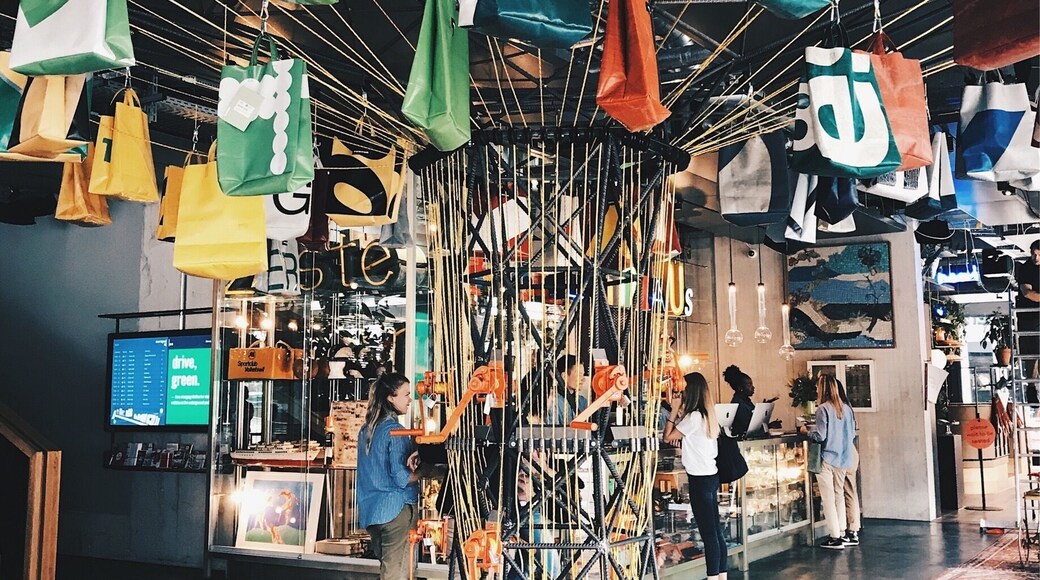 Awesome display of Freitag bags.