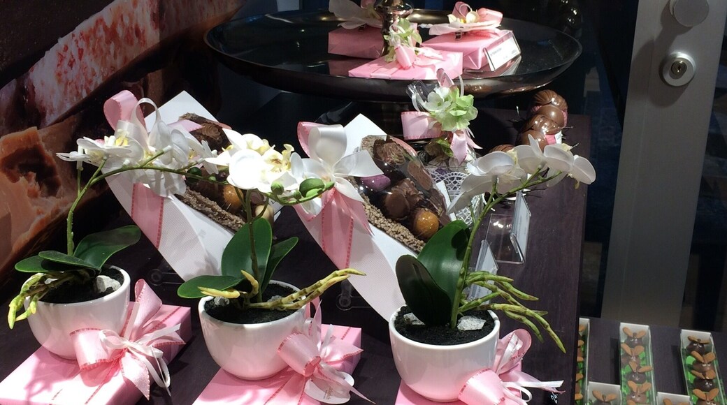 Orchids and Swiss chocolate for mother's day