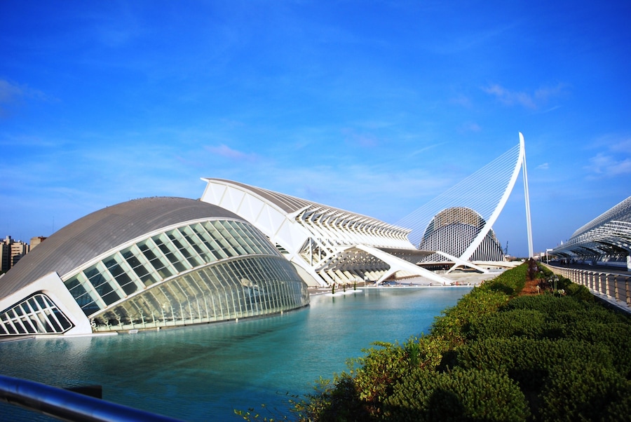 The City of Arts and Sciences, located just a bus hop away from the city center, a masterpiece of world renown architects, Valencia's very own Santiago Calatrava and Félix Candela.