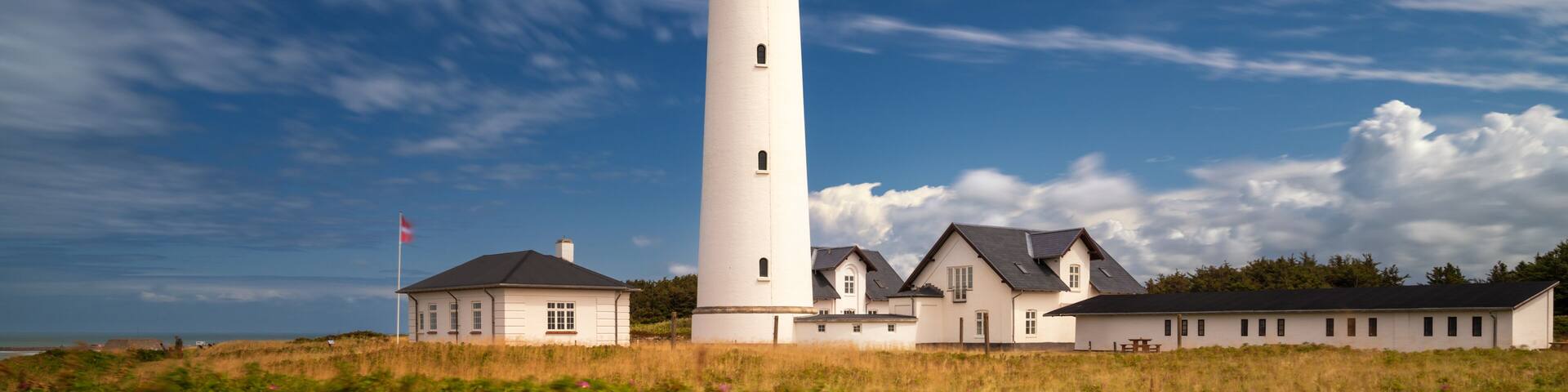 view of the Hirtshals lighthouse in northern Denmark