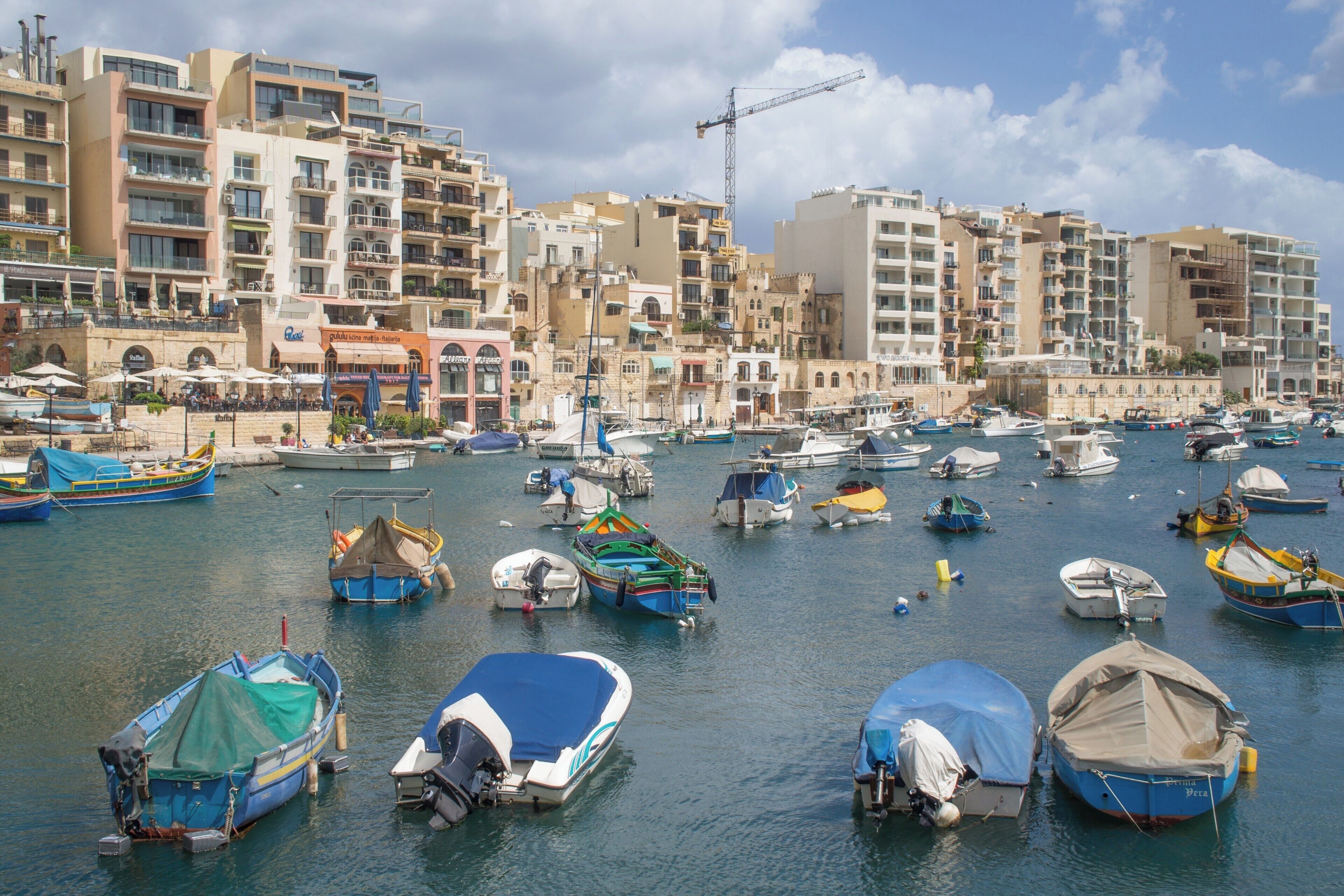 View of the Spinola Bay in St. Julian's, Malta.