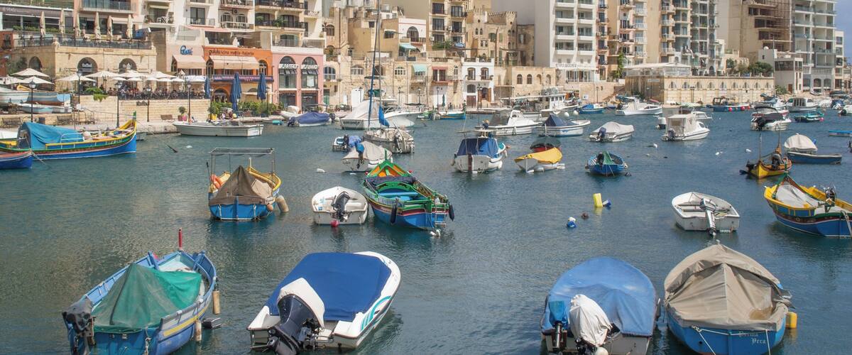 View of the Spinola Bay in St. Julian's, Malta.